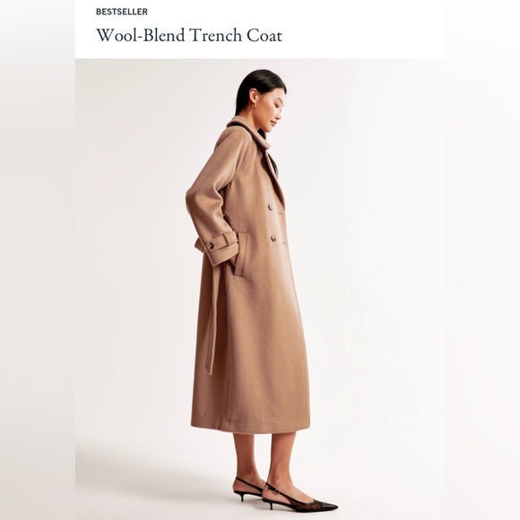 Women’s Abercrombie and Fitch Wool Blend Trench Coat - Picture 12 of 13